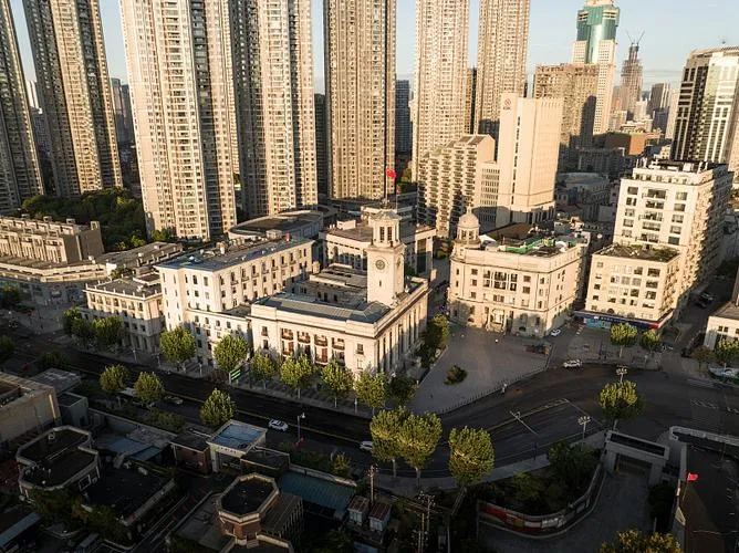 Historic buildings along Hankou's riverfront in Wuhan — the commercial heart that grew from a mudflat