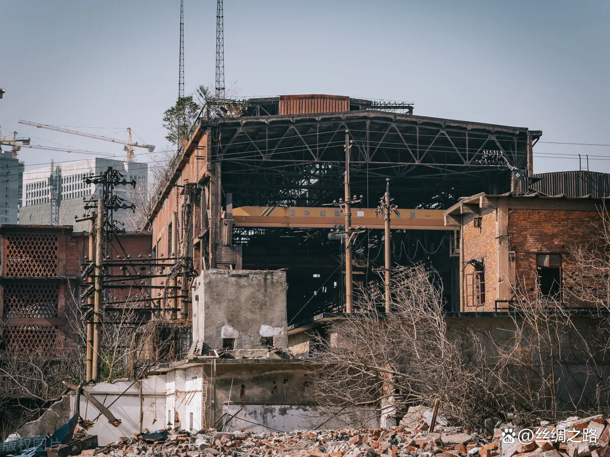 Hanyang Iron Works heritage site in Wuhan — red brick factory buildings and chimneys where China's first steel was forged