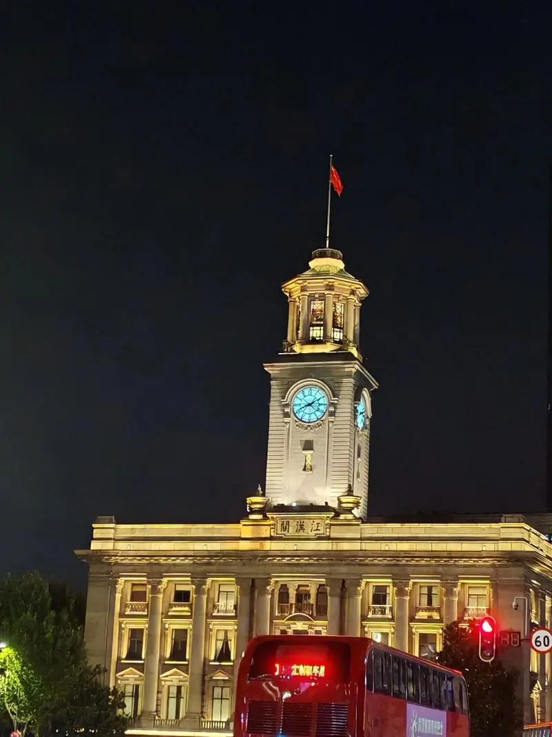 Jianghan Customs House clock tower on Jianghan Road in Wuhan — neoclassical architecture from 1924, the southern gateway to the pedestrian street