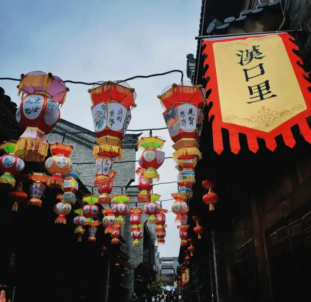 Old red-brick lifang alleyway in Hankou, Wuhan with laundry lines and morning side light